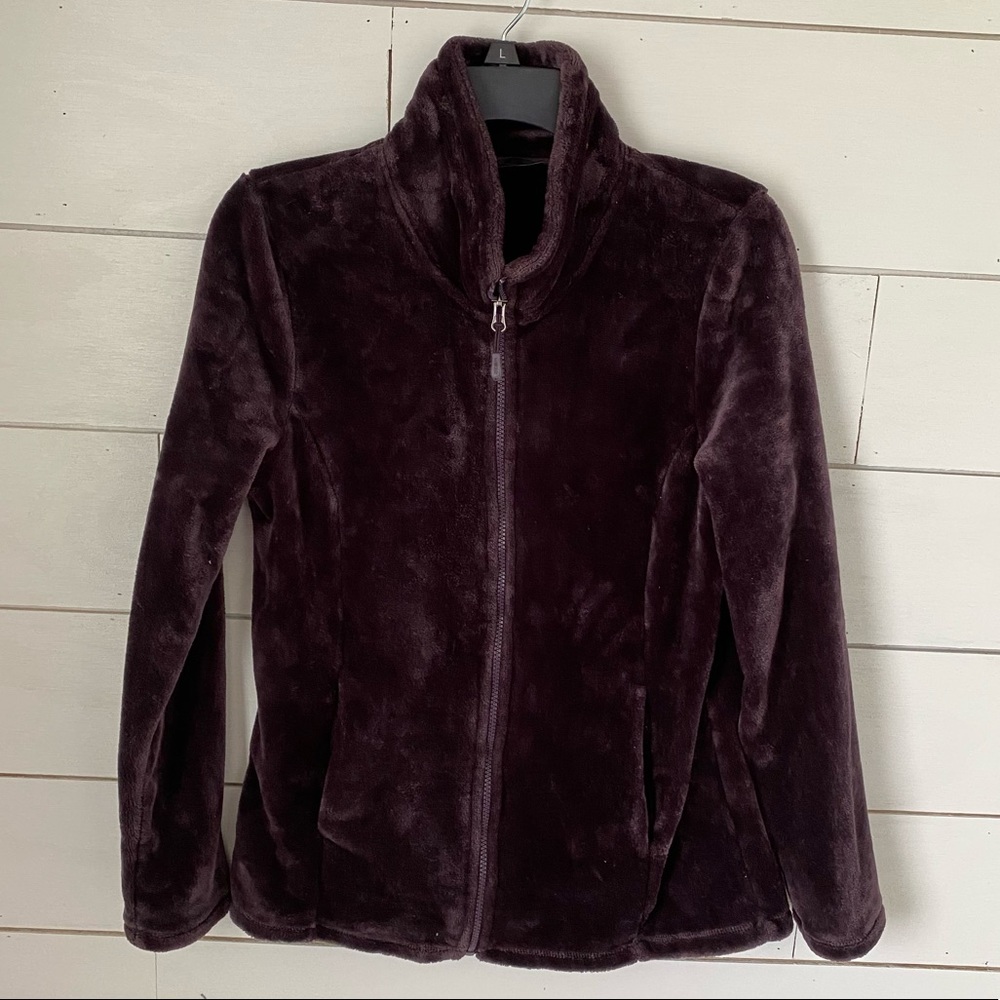 Super Fuzzy Purple Heat Keep Zip Up Sweatshirt